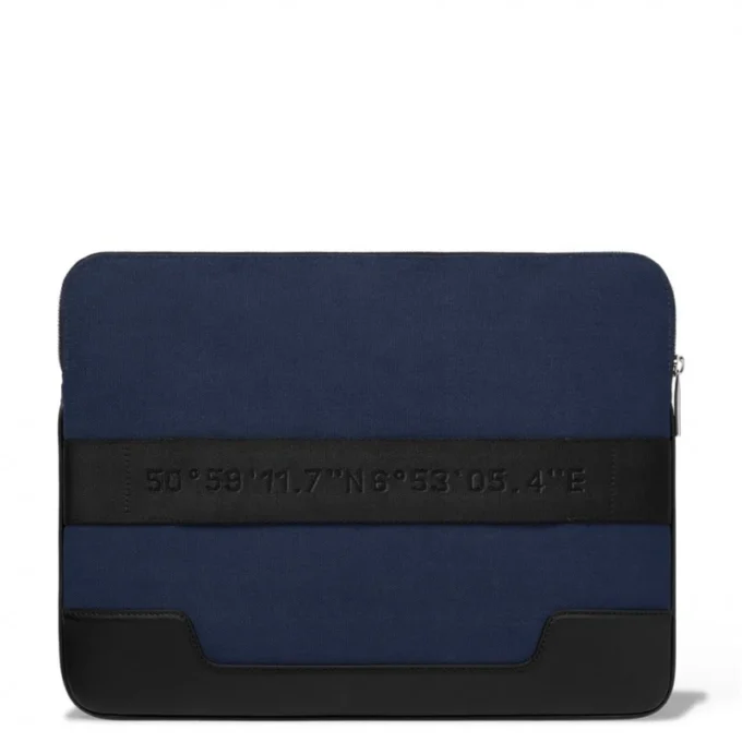 Bolso tipo cubo plano de cuero y lona Bolso tipo cubo plano de cuero y lona