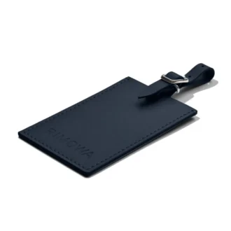 Etiquetas de equipaje personalizadas de cuero azul denim