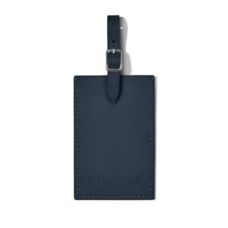Etiquetas de equipaje personalizadas de cuero azul denim