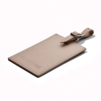 Etiquetas de equipaje personalizadas de cuero color topo