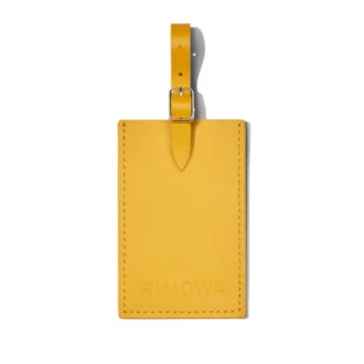 Etiquetas de equipaje personalizadas Leder en color miel amarillo
