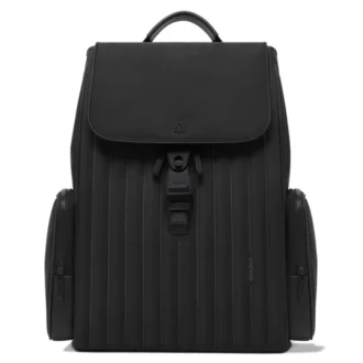 Flap grande en nailon y cuero Mochila