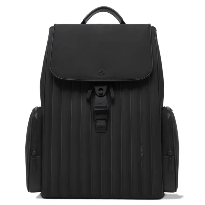 Flap grande en nailon y cuero Mochila Flap grande en nailon y cuero Mochila