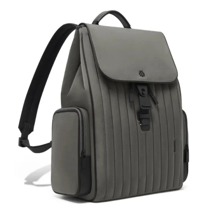 Flap grande en nailon y cuero Mochila