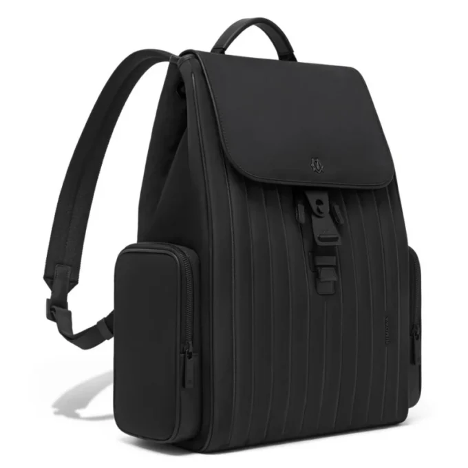 Flap grande en nailon y cuero Mochila Flap grande en nailon y cuero Mochila