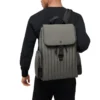 Flap grande en nailon y cuero Mochila