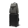 Flap grande en nailon y cuero Mochila