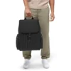 Flap grande en nailon y cuero Mochila Flap grande en nailon y cuero Mochila