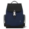 Mochila grande con solapa en cuero y lona