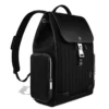 Mochila grande con solapa en cuero y lona
