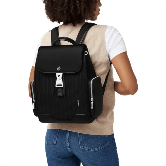 Never Still Small Flap en Leder & Canvas Rucksack Never Still Small Flap en Leder & Canvas Rucksack